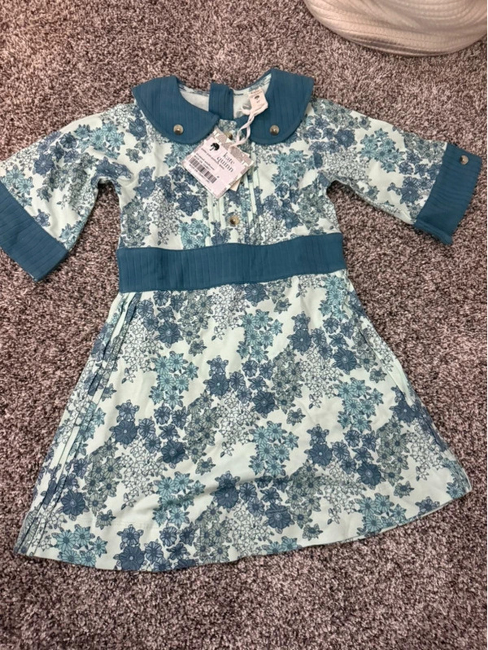 Kate Quinn bluebell Peter Pan Pintuck cotton dress